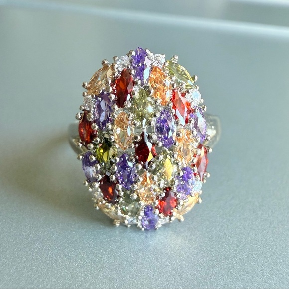 🎊 Multi Gemstones Confetti Sterling Silver Rings 💍 ASK FOR PRICES ‼️ - Picture 4 of 17
